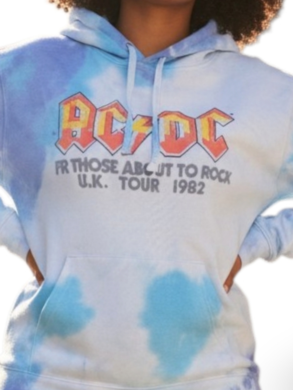 AC/DC Blue Tie-Dye Hoodie